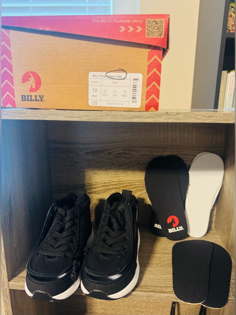 BILLY brand ,special needs kids Black and White Kids Lace-Up High-Top Sneakers